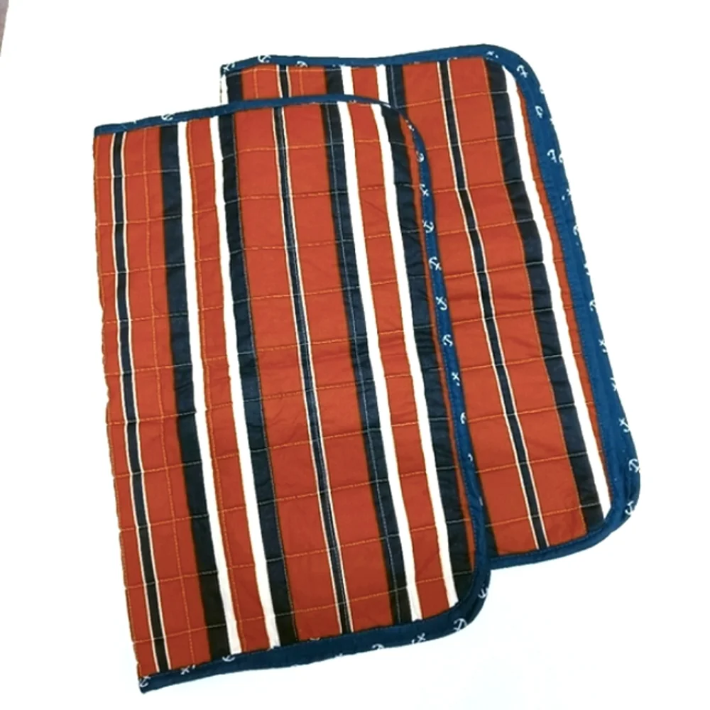 Nautica PAIR Nautical Standard Pillow Shams Stripes & Anchor Print